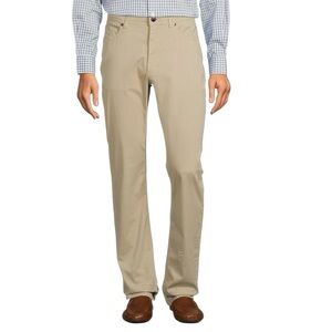 HART SHAFFNER MARX Men's 32x32 Khaki New York Fit Flat Front Straight-Leg Pants